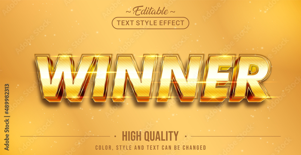Aufkleber Editable text style effect - Winner text style theme.