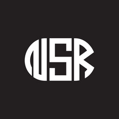 NSR letter logo design on black background. NSR creative initials letter logo concept. NSR letter design.