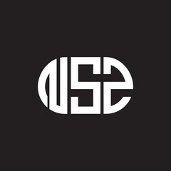 Obraz premium NSZ letter logo design on black background. NSZ creative initials letter logo concept. NSZ letter design.