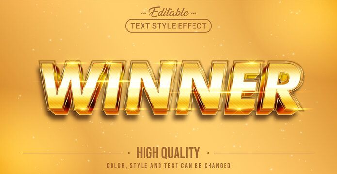 Editable text style effect - Winner text style theme.