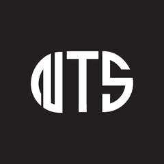 NTS letter logo design on black background. NTS creative initials letter logo concept. NTS letter design.