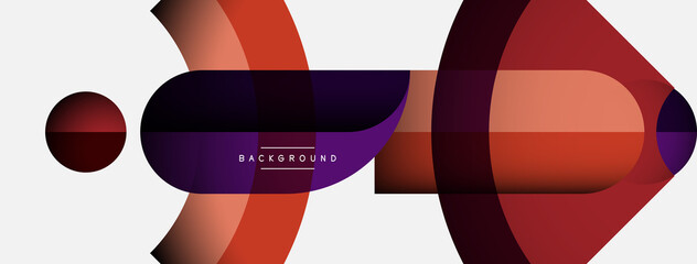 Geometric abstract background. Round shapes, circles, lines composition for wallpaper banner background or landing page