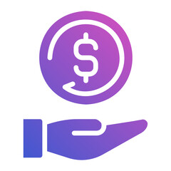 Icon cashback flat gradient icon. Can be used for digital product, presentation, print design and more.