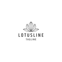 Fototapeta premium Lotus line logo icon design template flat vector