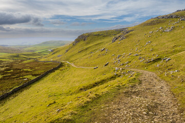 Walking the Settle Loop above Settle and Langcliffe in the Yorkshire Dales