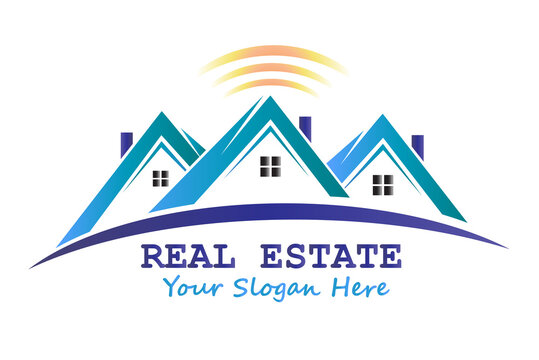 Houses apartments real estate logo vector image design