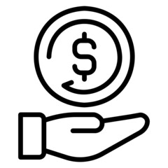 Icon cashback line icon. Can be used for digital product, presentation, print design and more.