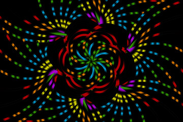 Sparkling colorful rainbow stars flower art pattern caleidoscope of culture traditional tenun batik ethnic for wallpaper ads background 