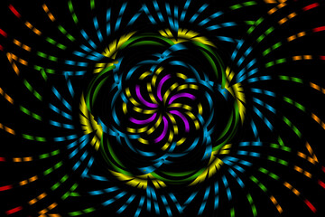 Sparkling colorful rainbow stars flower art pattern caleidoscope of culture traditional tenun batik ethnic for wallpaper ads background 