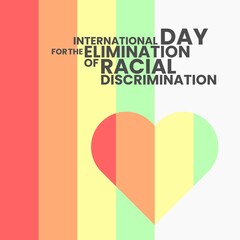 international day for the elimination of racial discrimination social media template - obrazy, fototapety, plakaty