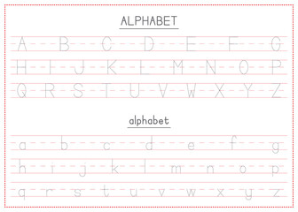 Children Learning Printable - Tracing Alphabets Uppercase and Lowercase