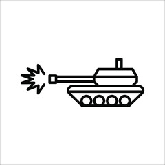 Tank, war, army icon. Can also be used for military. Panzer flat icon vector illustration on white background