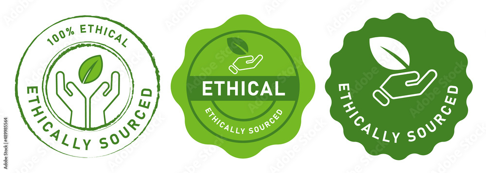 Fototapete ethically sourced ethical source stamp emblem log sign symbol vector graphic design