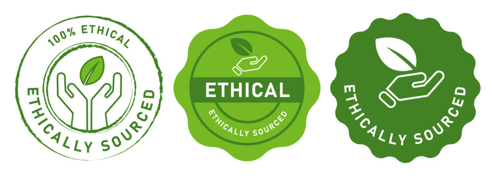 Ethically sourced ethical source stamp emblem log sign symbol vector graphic design