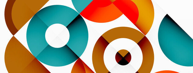 Colorful circle abstract background. Minimal geometric template for wallpaper, banner, presentation