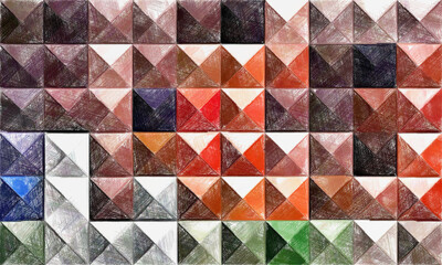 Colored square pattern background. Picture for creative wallpaper or design art work. Backdrop have copy space for text.