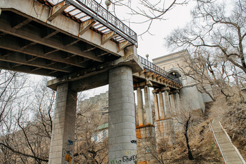 Nature, sights, architecture and life of the city of Vladivostok. Funicular