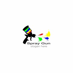 Obraz premium Spray Gun Painting logo, vector colorful spray logo