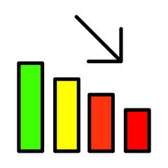 chard down icon for website, presentation, symbol editable vector