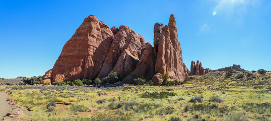 Fin rock formations in Arches National Park