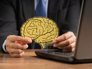 The human brain, Artificial Intelligence, AI Technology concept