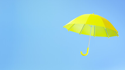 3Dイラストレーションで構成された傘のイメージ。