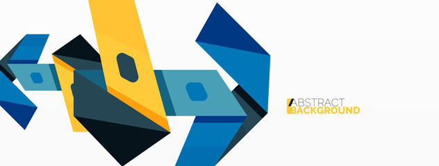 Creative geometric wallpaper. Abstract ribbon style line composition. Techno business template for wallpaper, banner, background or landing