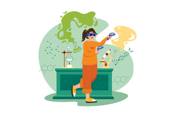 Students using VR tools for the study