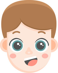 Vector illustration with face of a boy