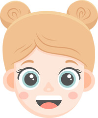 Vector illustration with face of a girl