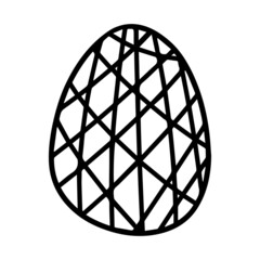 Doodle Easter egg. Happy Easter hand drawn isolated on white background. Vector set of easter eggs in doodle style. Sketch eggs for cards, logos, holidays. Hand drawn illustration
