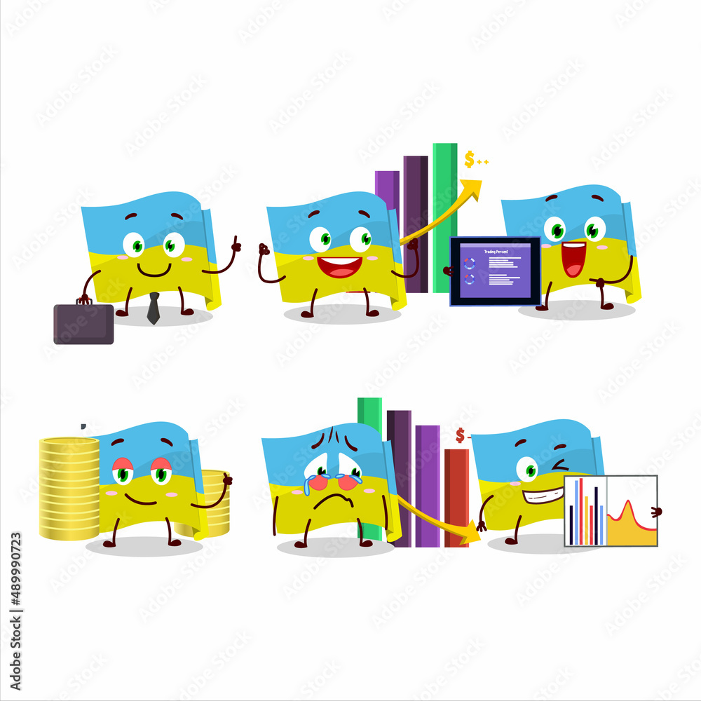 Canvas Prints Ukraine flag character designs as a trader investment mascot