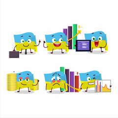 Ukraine flag character designs as a trader investment mascot