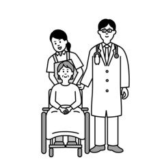 介護師や福祉の人物イラストモノクロまとめ