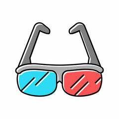 3d glasses color icon vector illustration