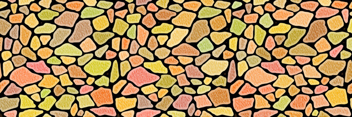 Stone wall, multicolor background, vector banner