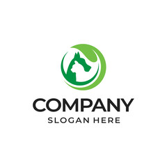 Pet leaf logo design template