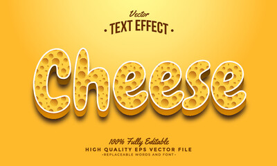 Cheese Yellow Editable Modern Text Effect Vector Files