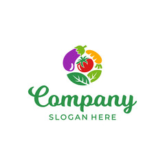Vegetable logo design template
