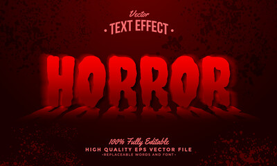 Horror Red Mirror Editable Modern Text Effect Vector Files