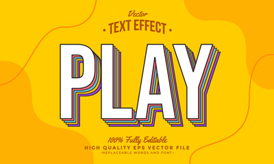 Plat White Yellow 3D Style Editable Modern Text Effect Vector Files