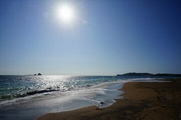 fine seaside view with island