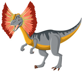 Dilophosaurus dinosaur on white background
