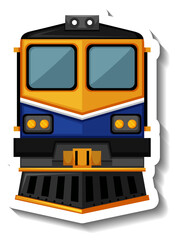 Front of diesel locomotive in cartoon style © blueringmedia