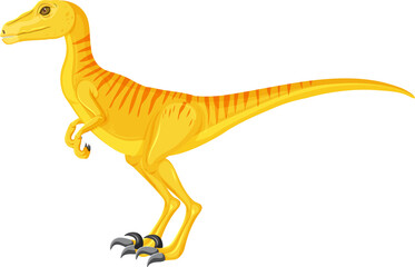 Velociraptor dinosaur on white background