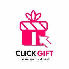 Fototapeta na wymiar gift click logo template illustration