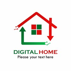 Digital home logo template illustration