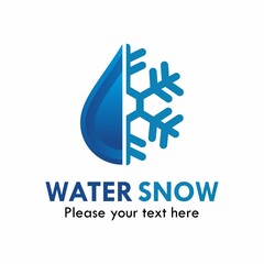 Water snow logo template illustration
