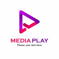 Media play logo template illustration