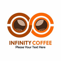 Infinity coffee logo template illustration